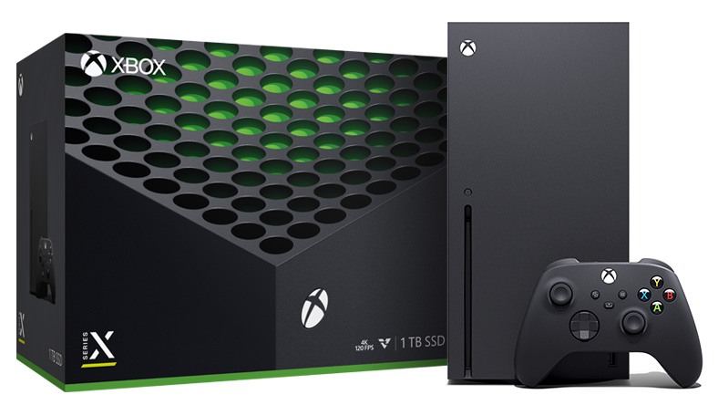 Xbox Series X-Konsole und Box.