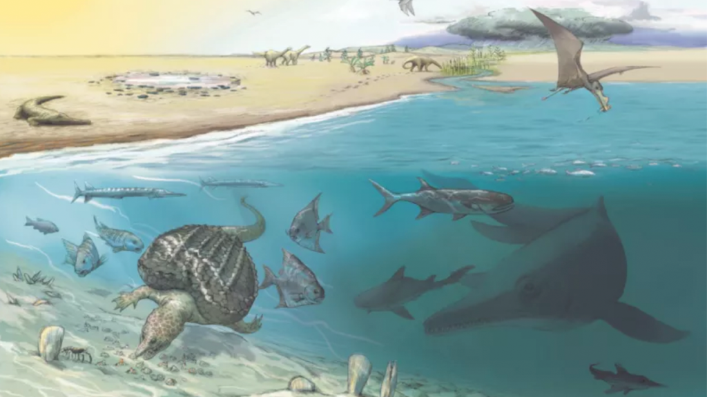 Fossilien von riesigen walähnlichen Kreaturen namens Ichthyosaurier, die in den Schweizer Alpen gefunden wurden