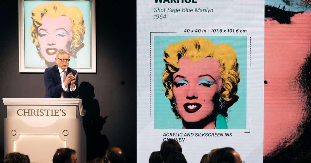 Warhols „Marilyn“ wird für 195 Millionen Dollar verkauft, eine rekordverdächtige Auktion für einen amerikanischen Künstler