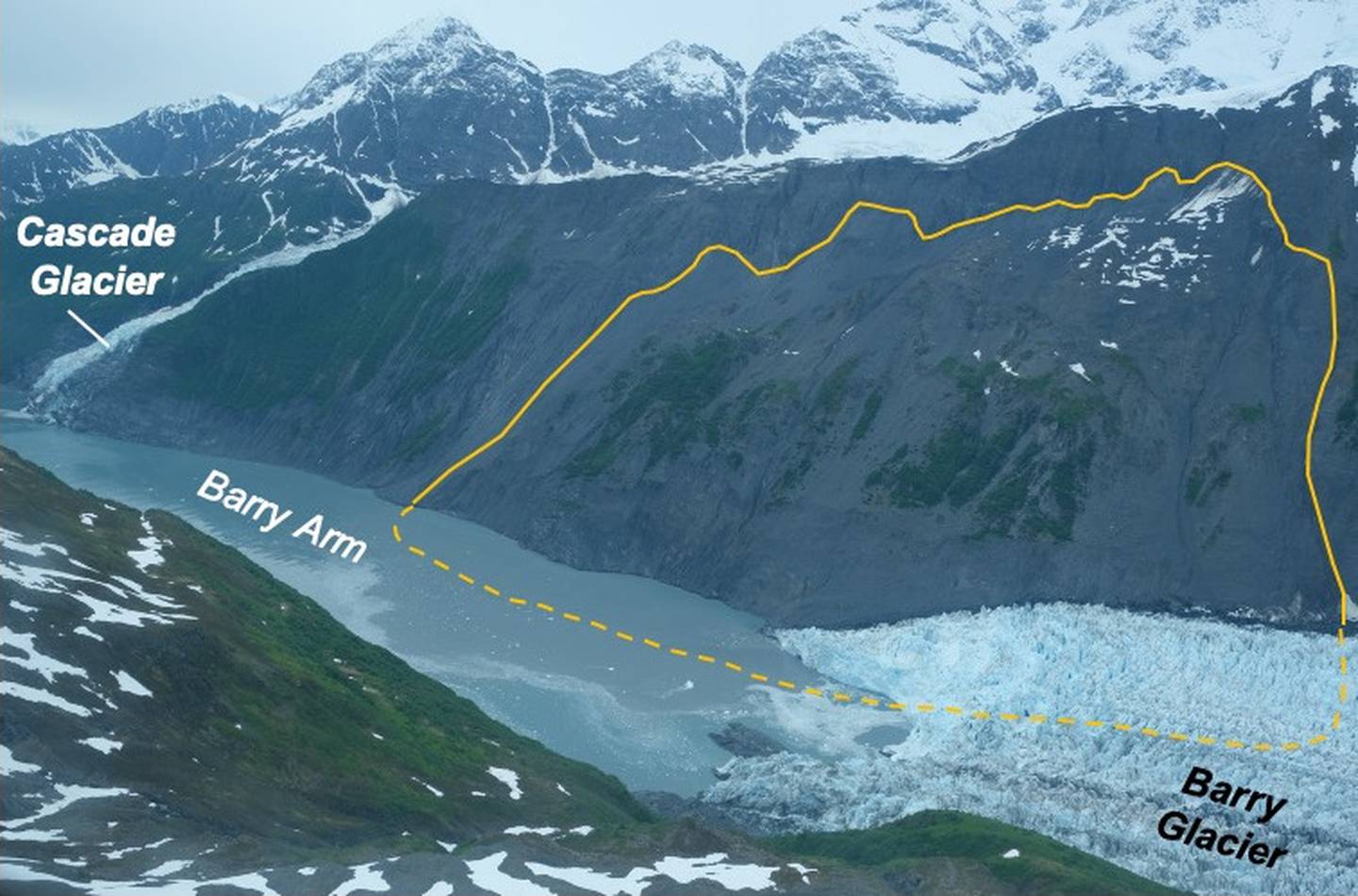 Erdrutsch Barry Arm, Alaska Department of Geological and Geophysical Surveys