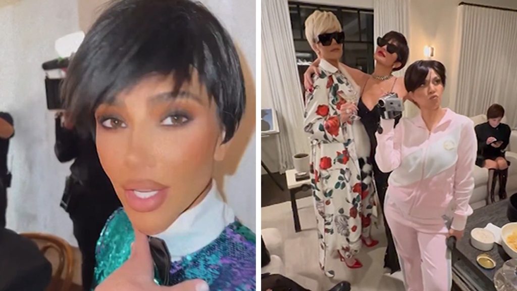 Die Kardashian-Schwestern verkleiden sich auf ihrer Weihnachtsfeier als Kris Jenner
