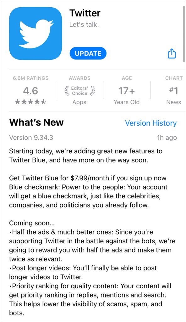 Twitter Blue bietet weniger Werbung und die Möglichkeit, längere Videos mit Verifizierung zu posten.
